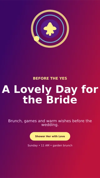 Orbit Bridal Shower Story — editable purple celebration template, story / reel