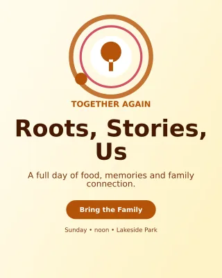 Orbit Family Reunion Portrait Post — editable white celebration template, instagram portrait