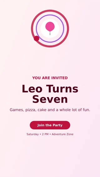 Orbit Kids Birthday Story — editable white celebration template, story / reel