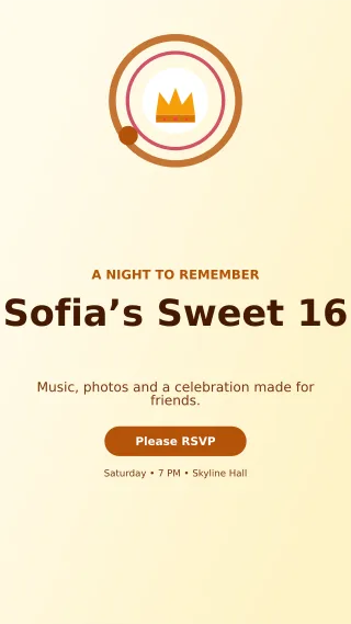 Orbit Sweet Sixteen Story — editable white celebration template, story / reel