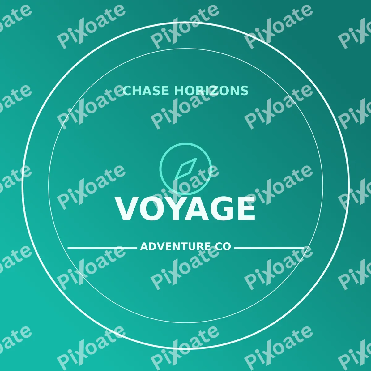 Adventure Travel Logo Adventure Travel Logo — editable teal branding template, logo / badge