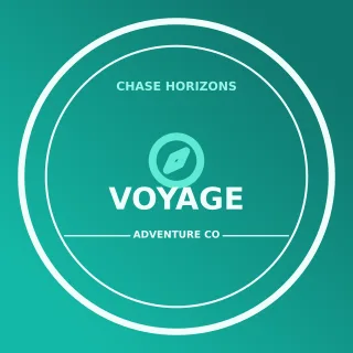 Adventure Travel Logo — editable teal branding template, logo / badge