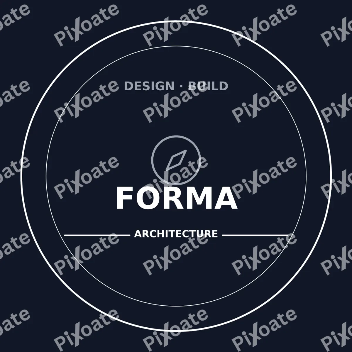Architecture Firm Logo — editable blue branding template, logo / badge