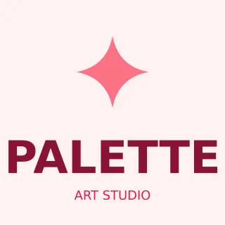 Art Studio Logo — editable white branding template, logo / badge