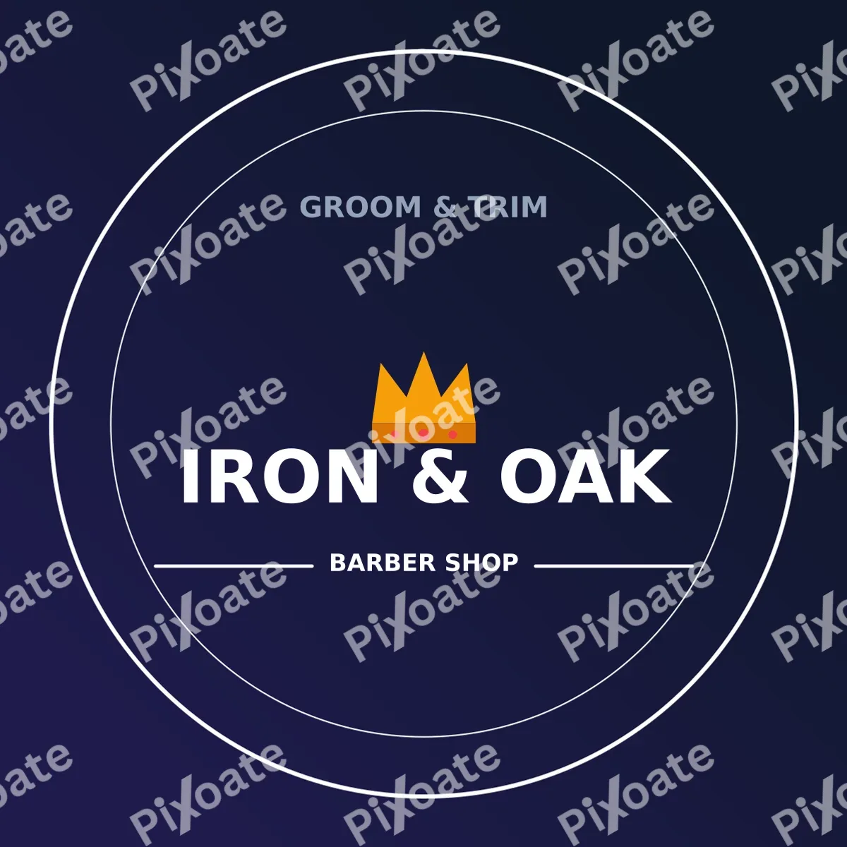 Barber Shop Logo Barber Shop Logo — editable blue branding template, logo / badge