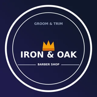 Barber Shop Logo Barber Shop Logo — editable blue branding template, logo / badge