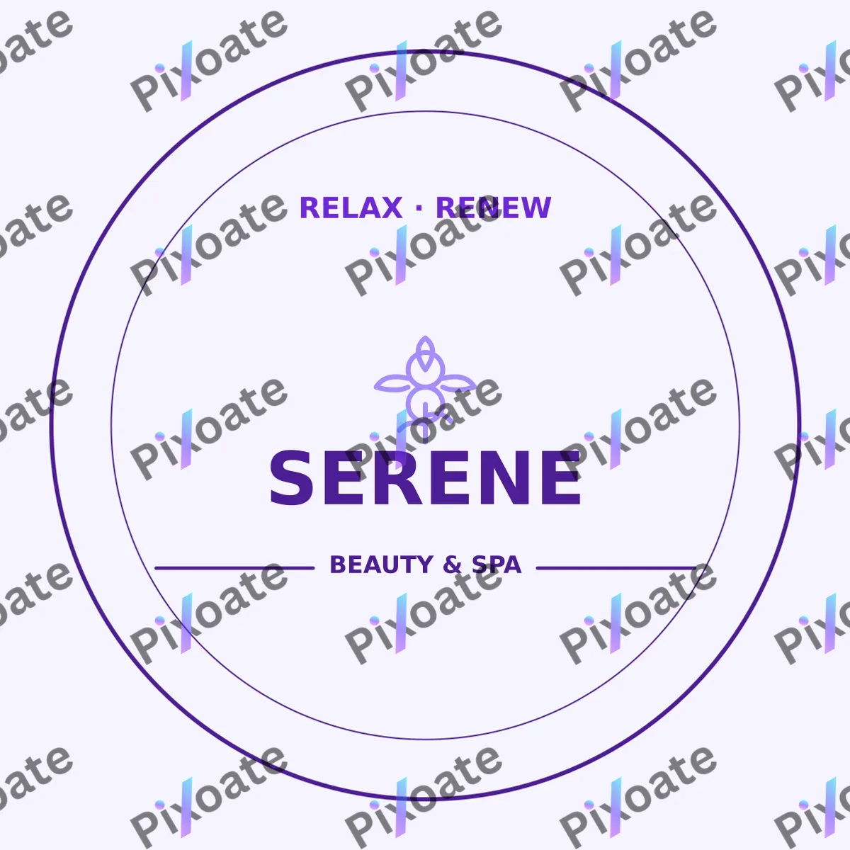 Beauty Spa Logo — editable white branding template, logo / badge