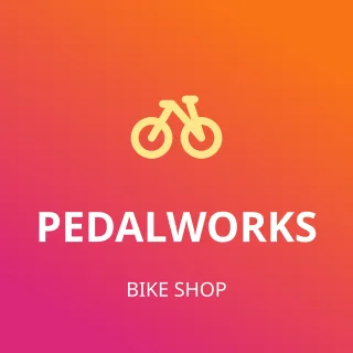 Bike Shop Logo — editable pink branding template, logo / badge