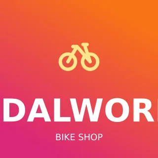 Bike Shop Logo — editable pink branding template, logo / badge