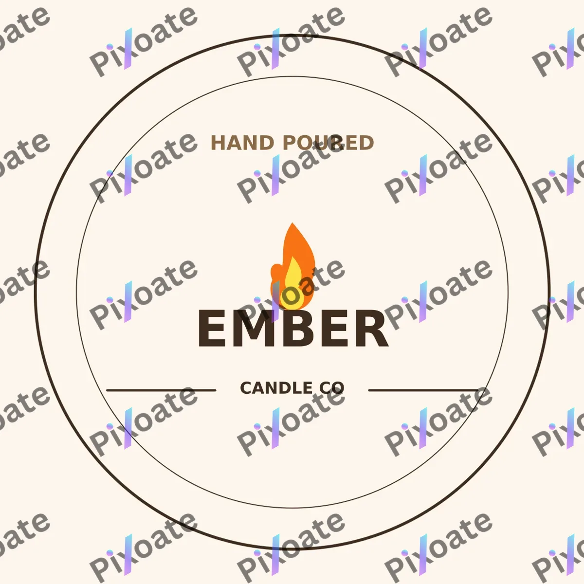 Candle Brand Logo Candle Brand Logo — editable white branding template, logo / badge