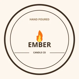 Candle Brand Logo — editable white branding template, logo / badge