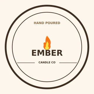 Candle Brand Logo — editable white branding template, logo / badge