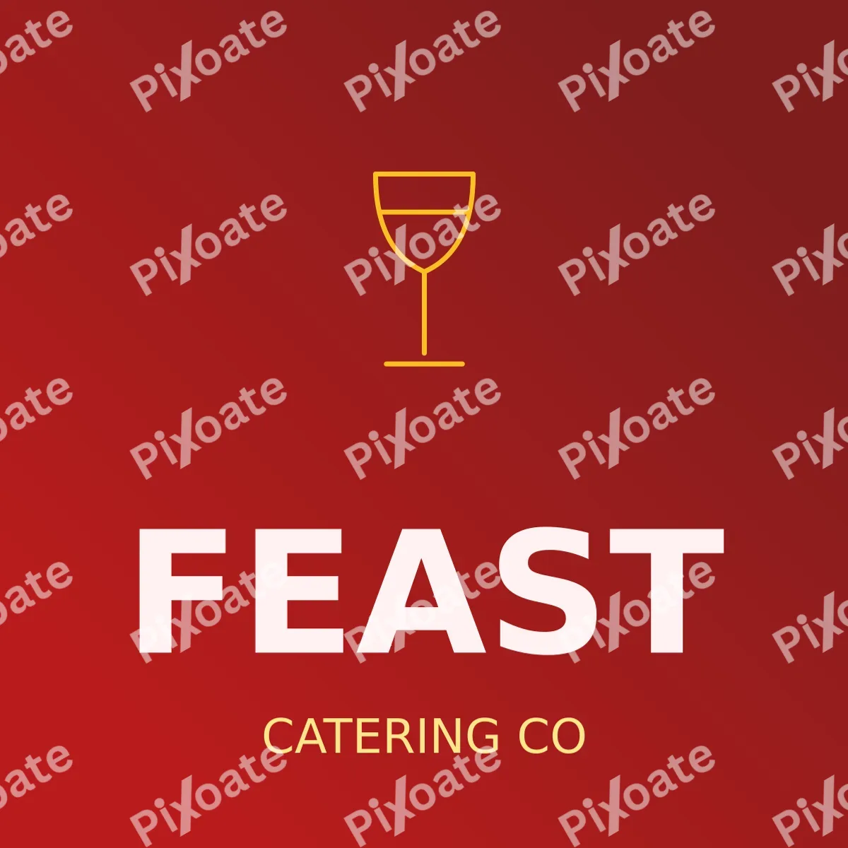 Catering Service Logo Catering Service Logo — editable red branding template, logo / badge
