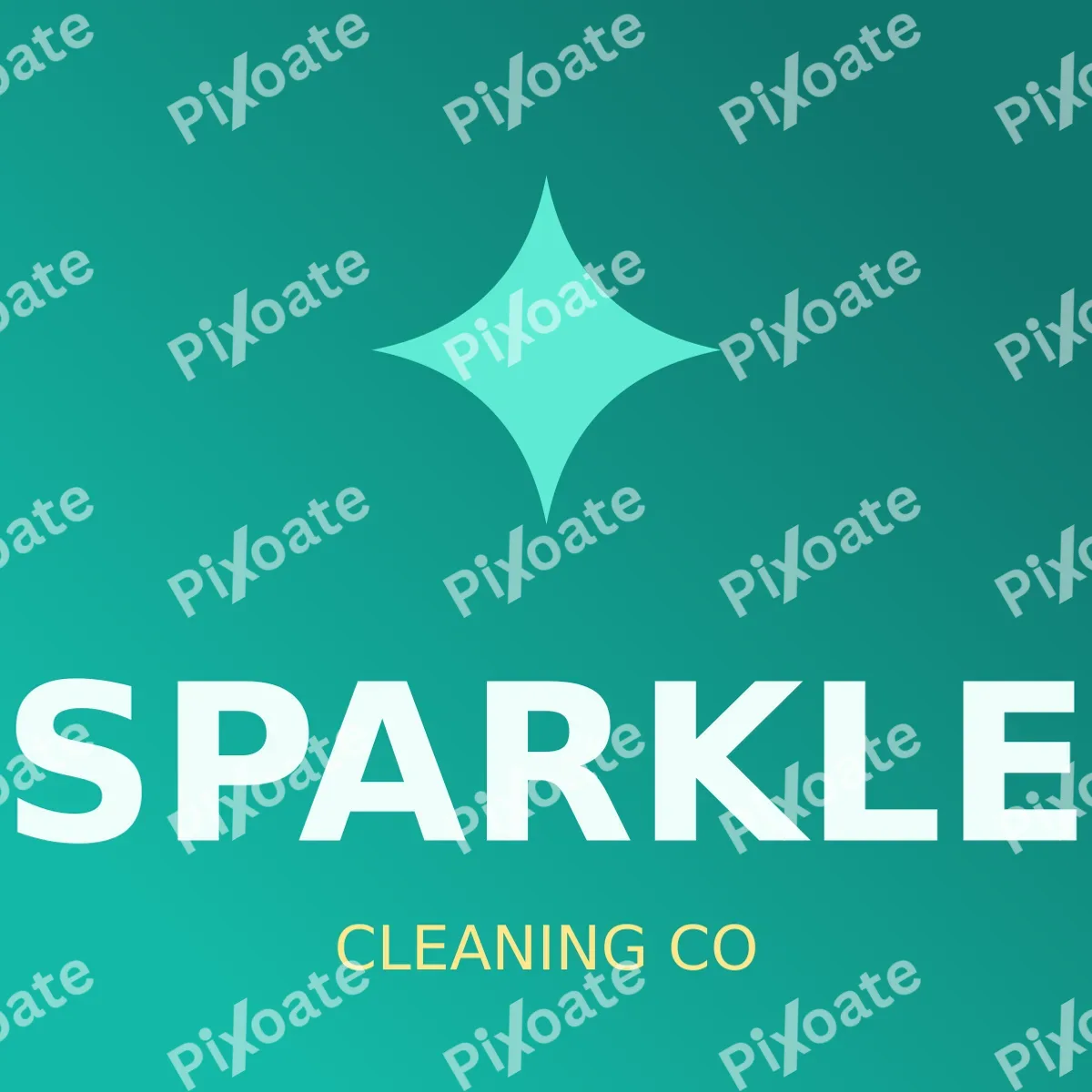 Cleaning Service Logo Cleaning Service Logo — editable teal branding template, logo / badge