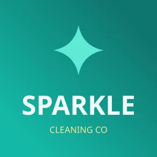 Cleaning Service Logo — editable teal branding template, logo / badge