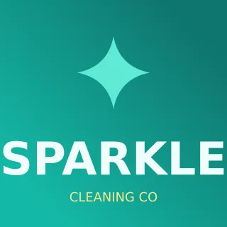 Cleaning Service Logo — editable teal branding template, logo / badge