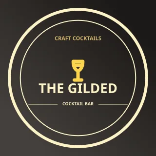 Cocktail Bar Logo — editable black branding template, logo / badge