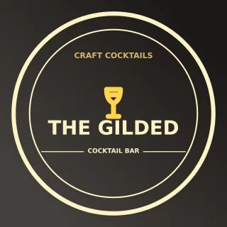 Cocktail Bar Logo — editable black branding template, logo / badge