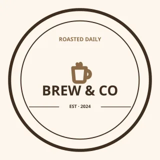 Coffee Badge — editable white branding template, logo / badge