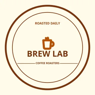 Coffee Roaster Logo — editable white branding template, logo / badge