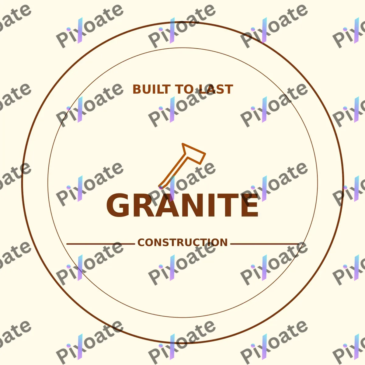 Construction Logo Construction Logo — editable white branding template, logo / badge