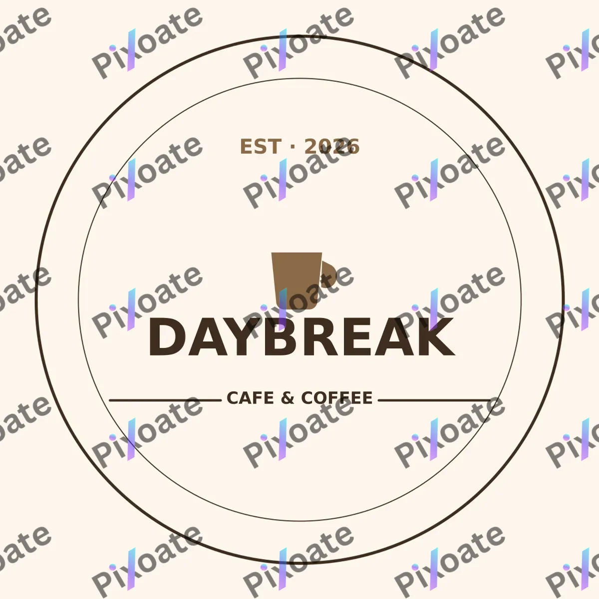Cozy Cafe Logo Cozy Cafe Logo — editable white branding template, logo / badge