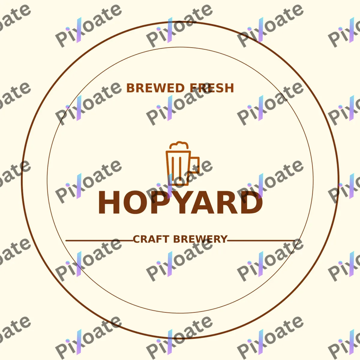 Craft Brewery Logo Craft Brewery Logo — editable white branding template, logo / badge