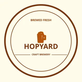 Craft Brewery Logo — editable white branding template, logo / badge