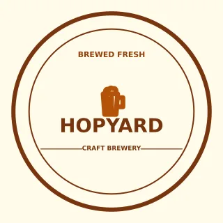 Craft Brewery Logo — editable white branding template, logo / badge