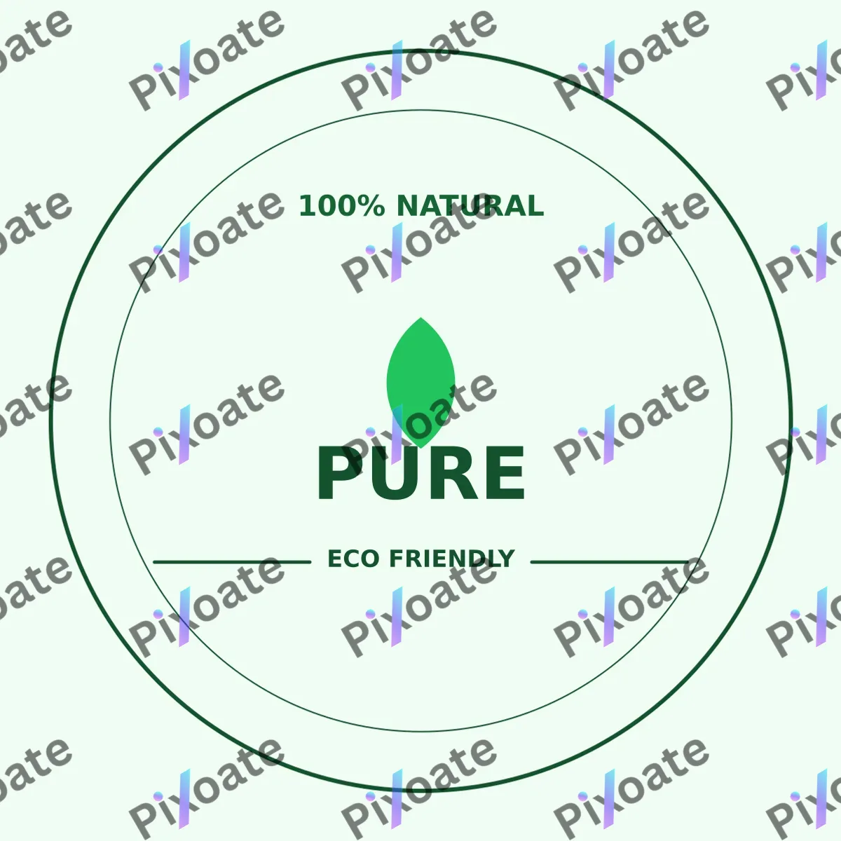 Eco Badge — editable white branding template, logo / badge