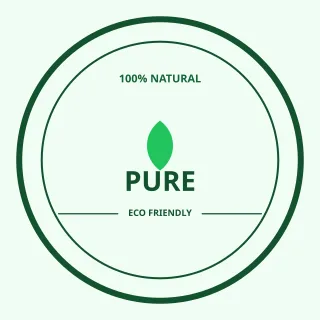 Eco Badge — editable white branding template, logo / badge