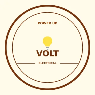 Electrician Logo — editable white branding template, logo / badge
