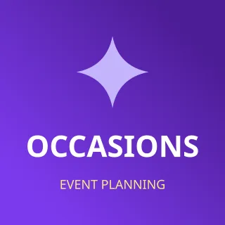 Event Planner Logo — editable purple branding template, logo / badge