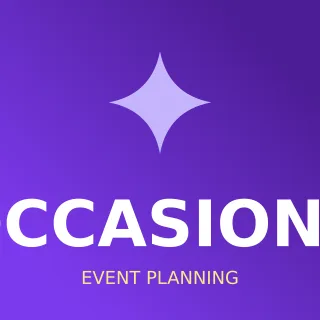 Event Planner Logo — editable purple branding template, logo / badge