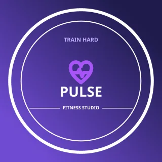 Fitness Studio Logo — editable blue branding template, logo / badge