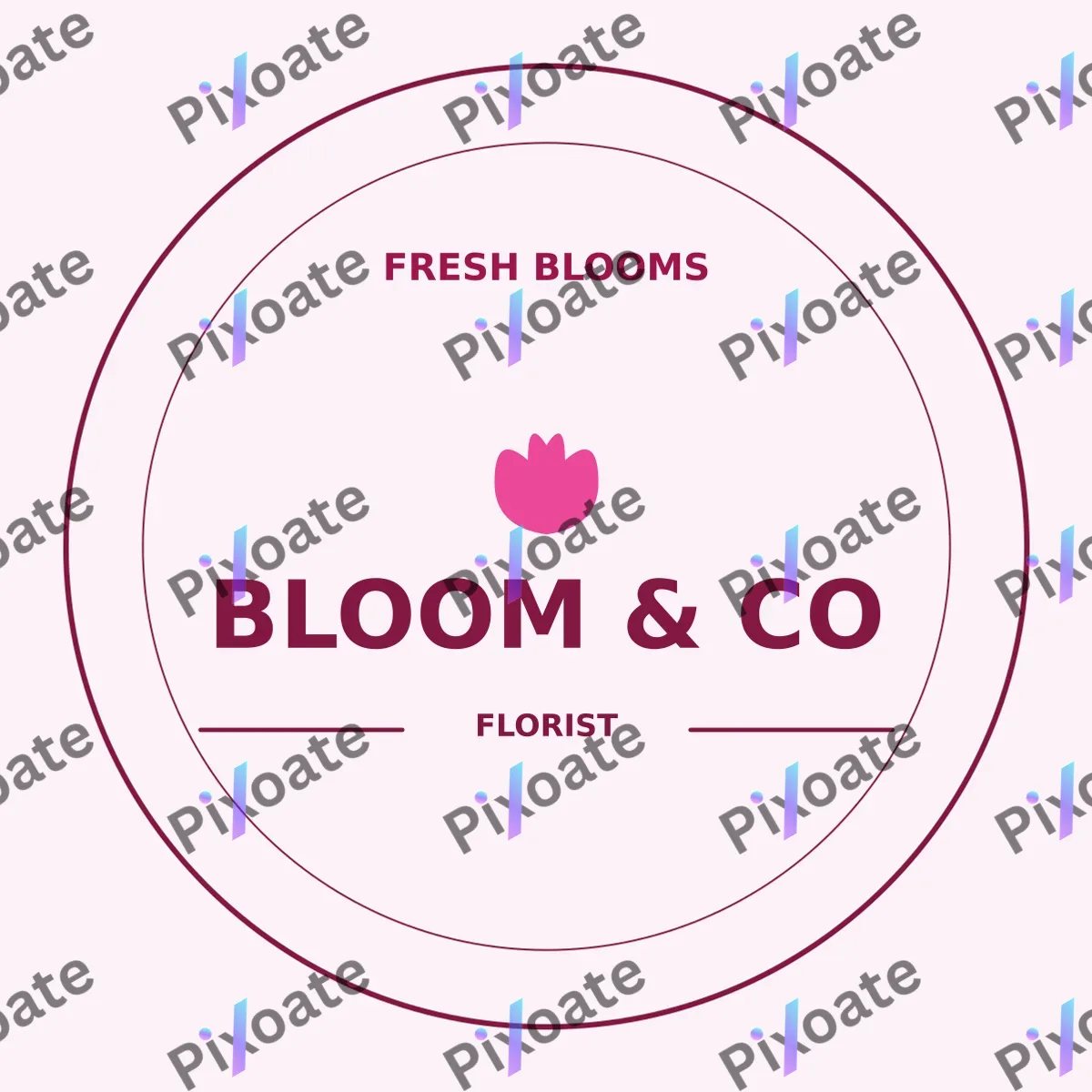 Florist Logo Florist Logo — editable white branding template, logo / badge