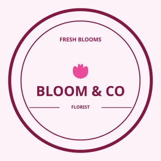 Florist Logo — editable white branding template, logo / badge