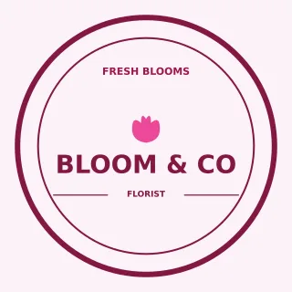 Florist Logo — editable white branding template, logo / badge