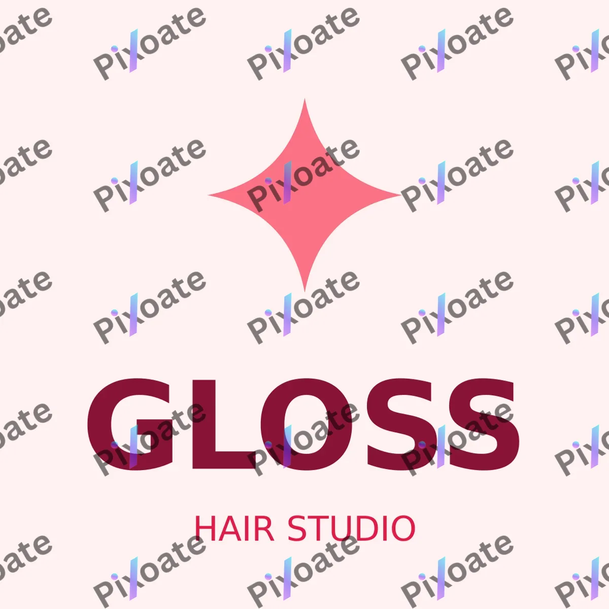Hair Salon Logo Hair Salon Logo — editable white branding template, logo / badge