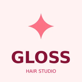 Hair Salon Logo — editable white branding template, logo / badge