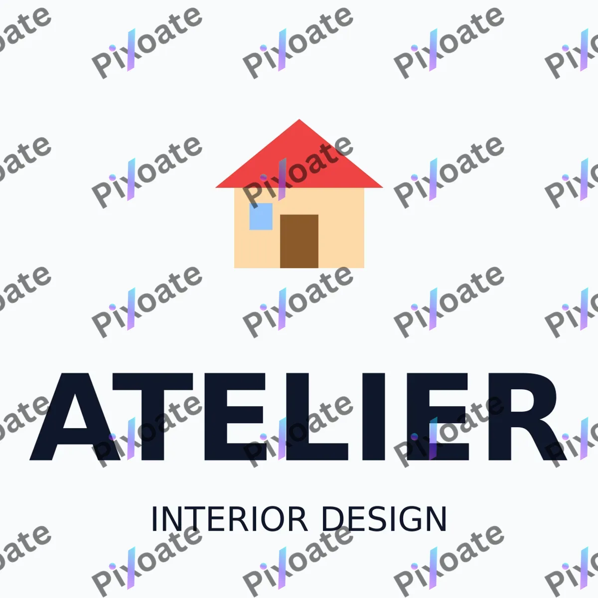 Interior Design Logo Interior Design Logo — editable white branding template, logo / badge