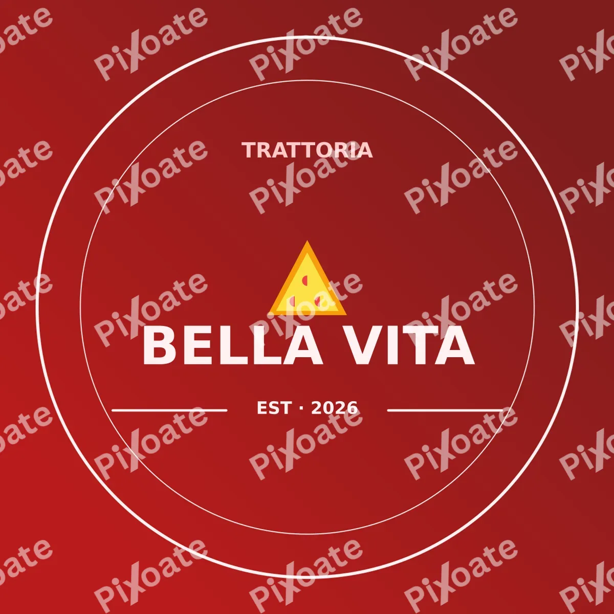 Italian Restaurant Logo Italian Restaurant Logo — editable red branding template, logo / badge