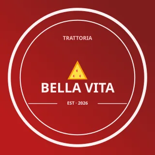 Italian Restaurant Logo — editable red branding template, logo / badge