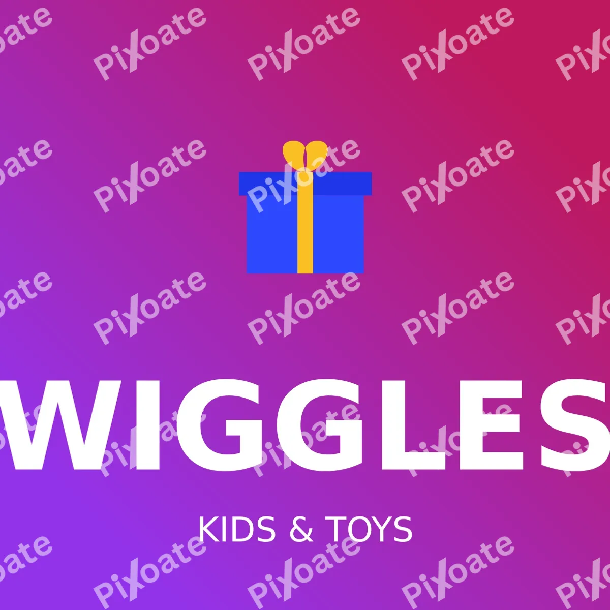 Kids Toy Brand Logo — editable pink branding template, logo / badge
