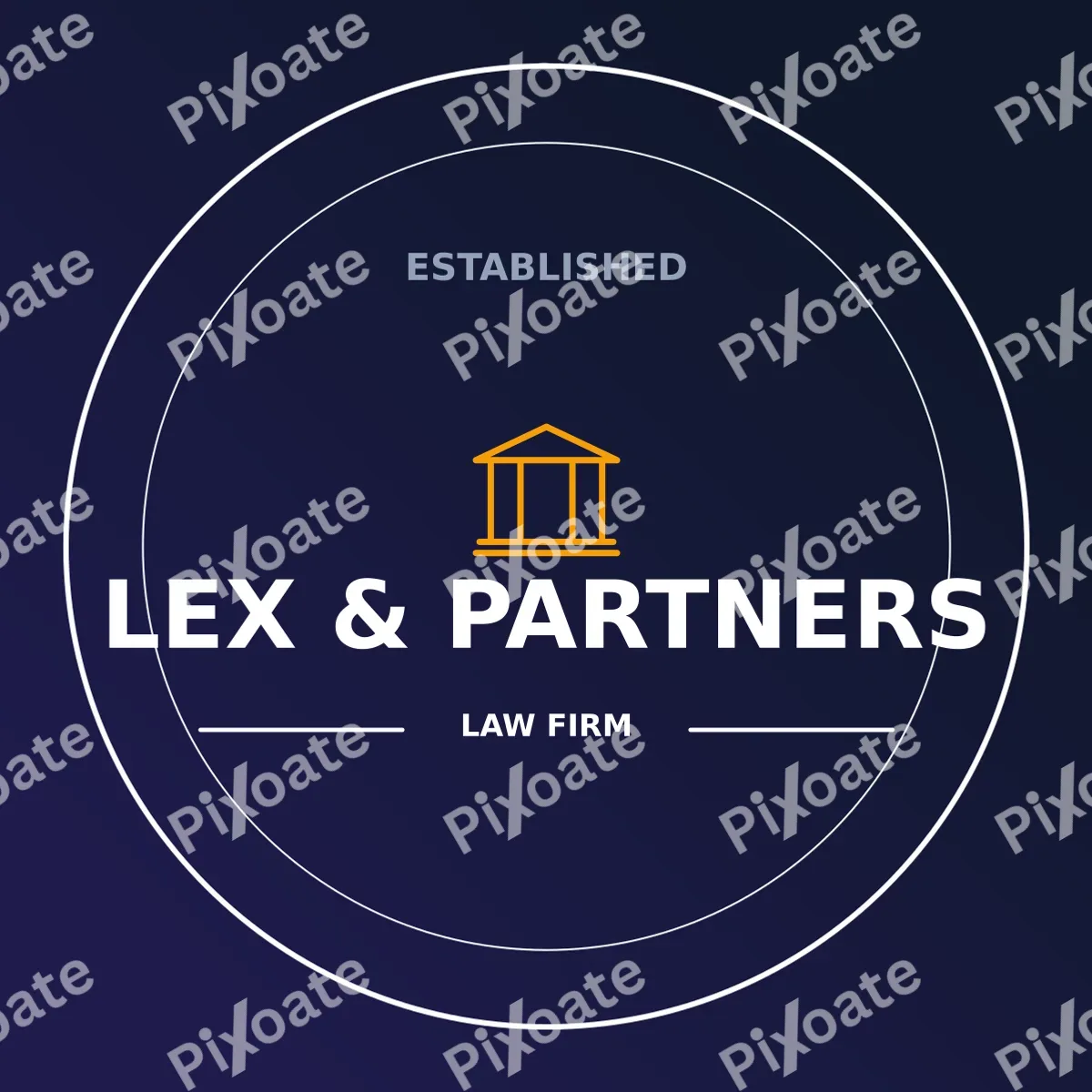 Law Firm Logo Law Firm Logo — editable blue branding template, logo / badge