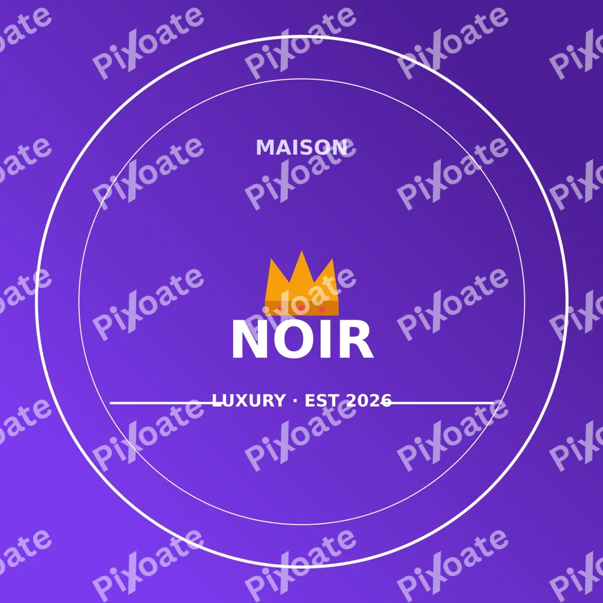 Luxury Brand Logo — editable purple branding template, logo / badge