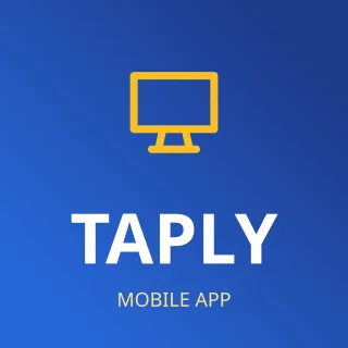Mobile App Logo — editable blue branding template, logo / badge