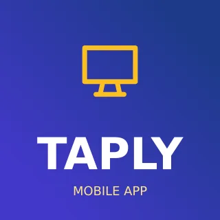 Mobile App Logo — editable blue branding template, logo / badge