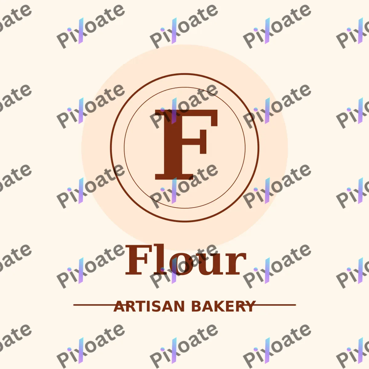 Monogram Bakery Monogram Bakery — editable white branding template, logo / badge