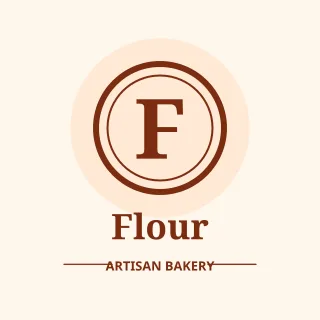 Monogram Bakery — editable white branding template, logo / badge